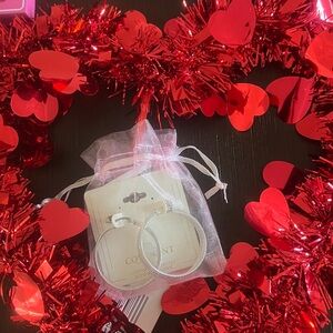 Textured Silver Hoop Earrings with Secure Closure Lifetime warranty see photo